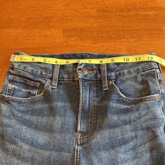 Express Womens Size S Straight Ankle High Rise Ultra Hyper Stretch Blue Jeans - Picture 13 of 15